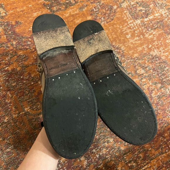 Frye Studded Grey Leather Moto Boots Mid calf. - Picture 6 of 6